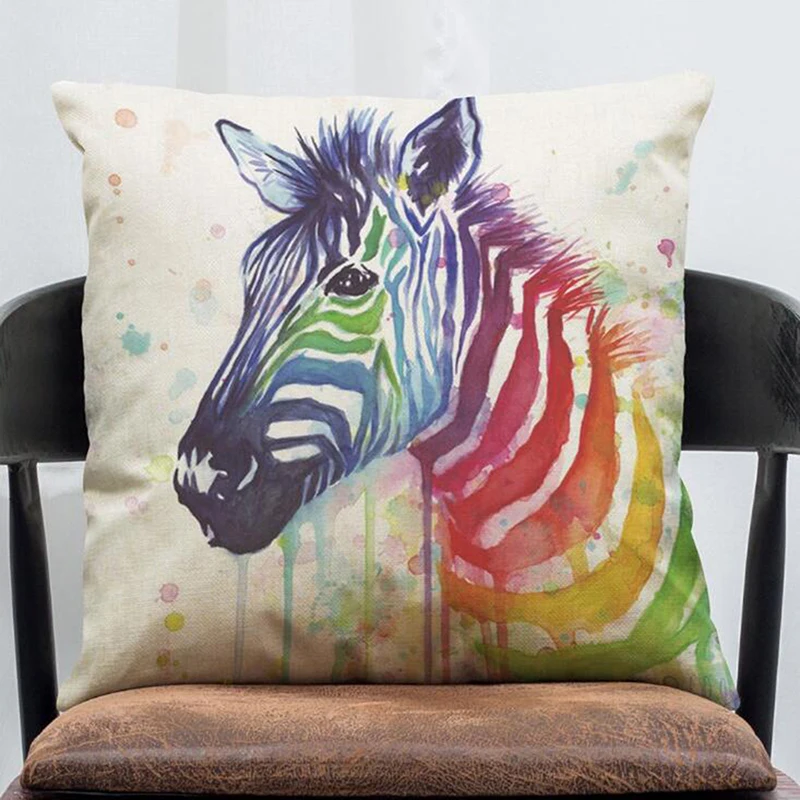 1 шт. инновационная птица радуга милые животные Зебра слон волк РАДУГА подушка
