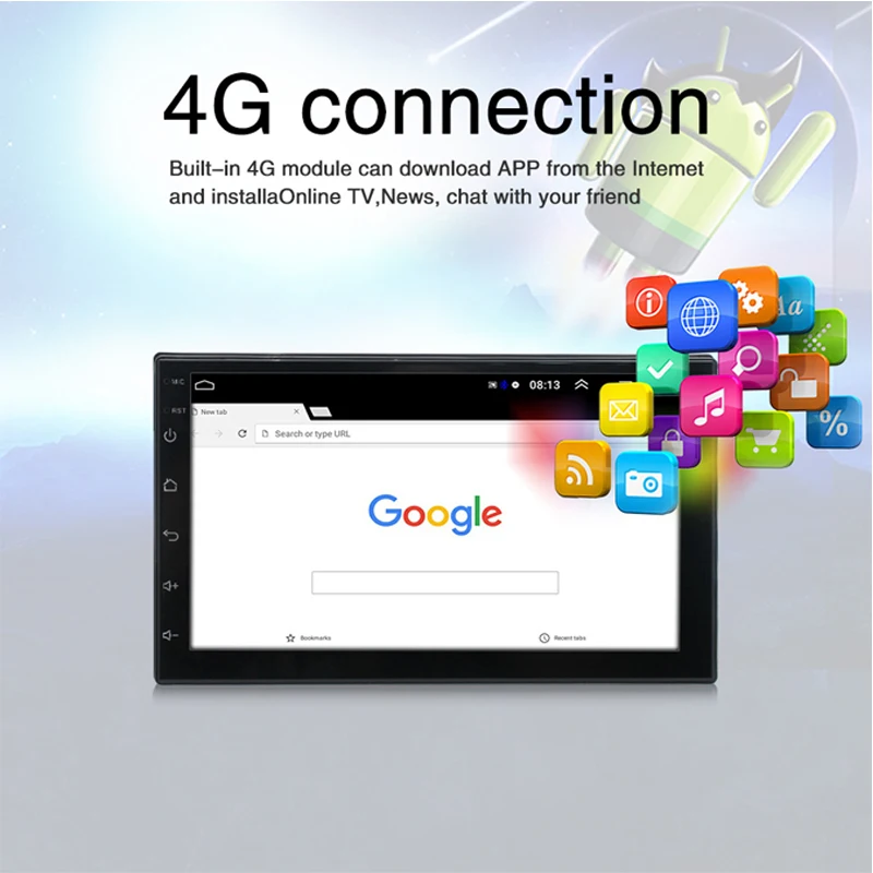 Hot 9-Inch Universal Machine Android Large Screen 4+64G All Netcom 8-Core Bluetooth MP5 Player Autoradio Stereo GPS Navigation | Автомобили