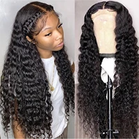 pre plucked lace wig 30 inch deep wave frontal wig long curly brazilian 13x4x1 t part lace front human hair wigs for black women