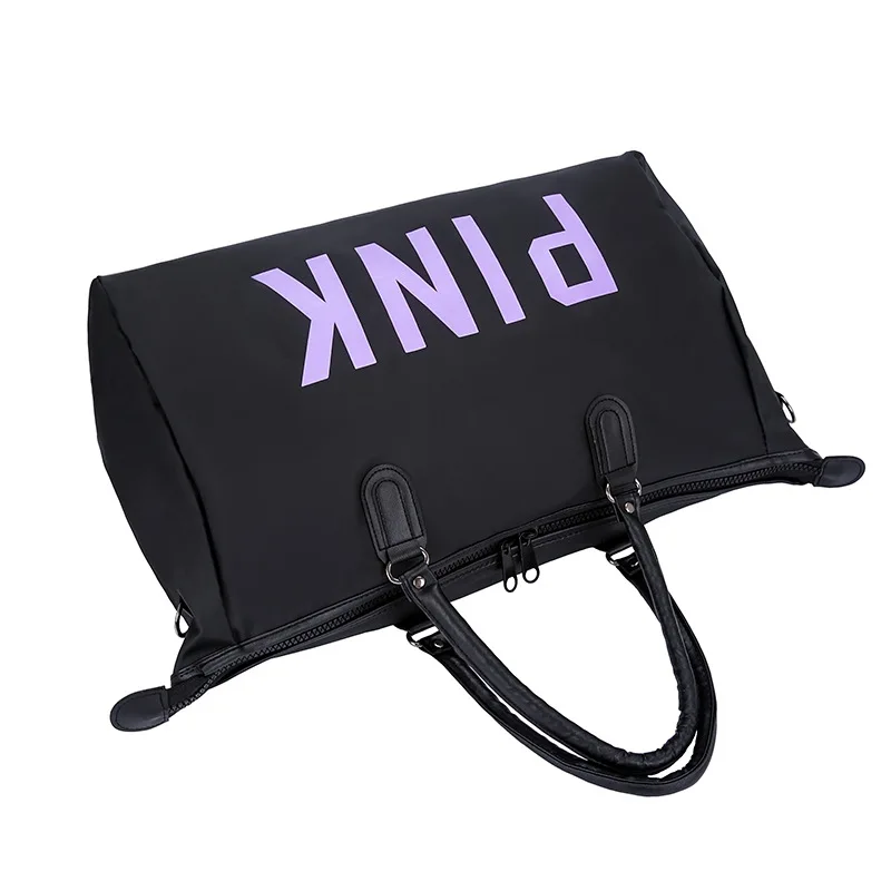 Новинка 2019 дешевая женская спортивная сумка черного цвета с блестками отсек для