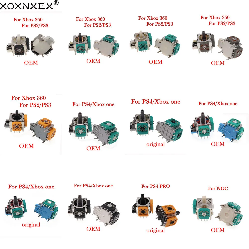 Сменные Ручки 3D Аналоговый джойстик 2 шт. для контроллера PS2 PS3 PS4 Pro NGG sony Dualshock 3 4 Xbox