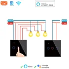 Умный выключатель Tuya, Wi-Fi, двусторонняя сенсорная настенная панель для автоматизации умного дома, дистанционное управление через приложение, Великобритания, ЕС, работа с Alexa, Google Home