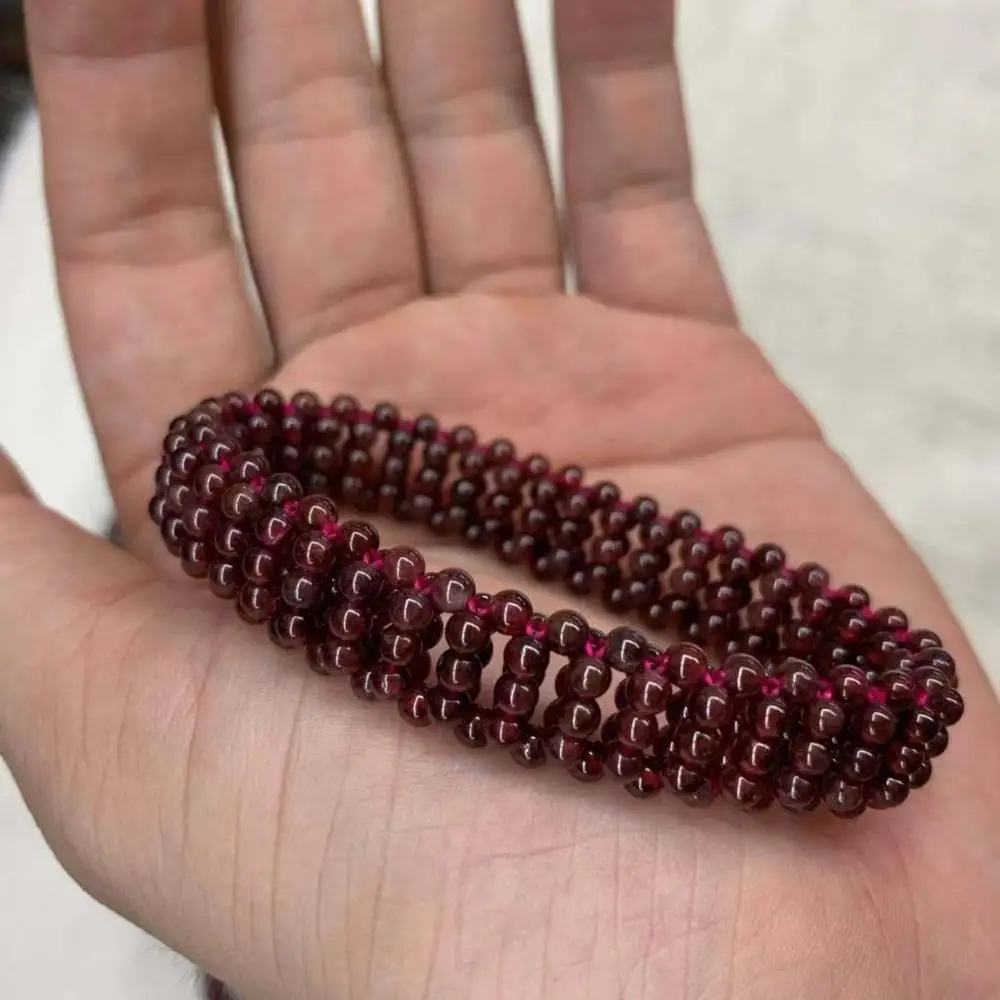 Браслет из красного граната ювелирные изделия натурального драгоценного камня