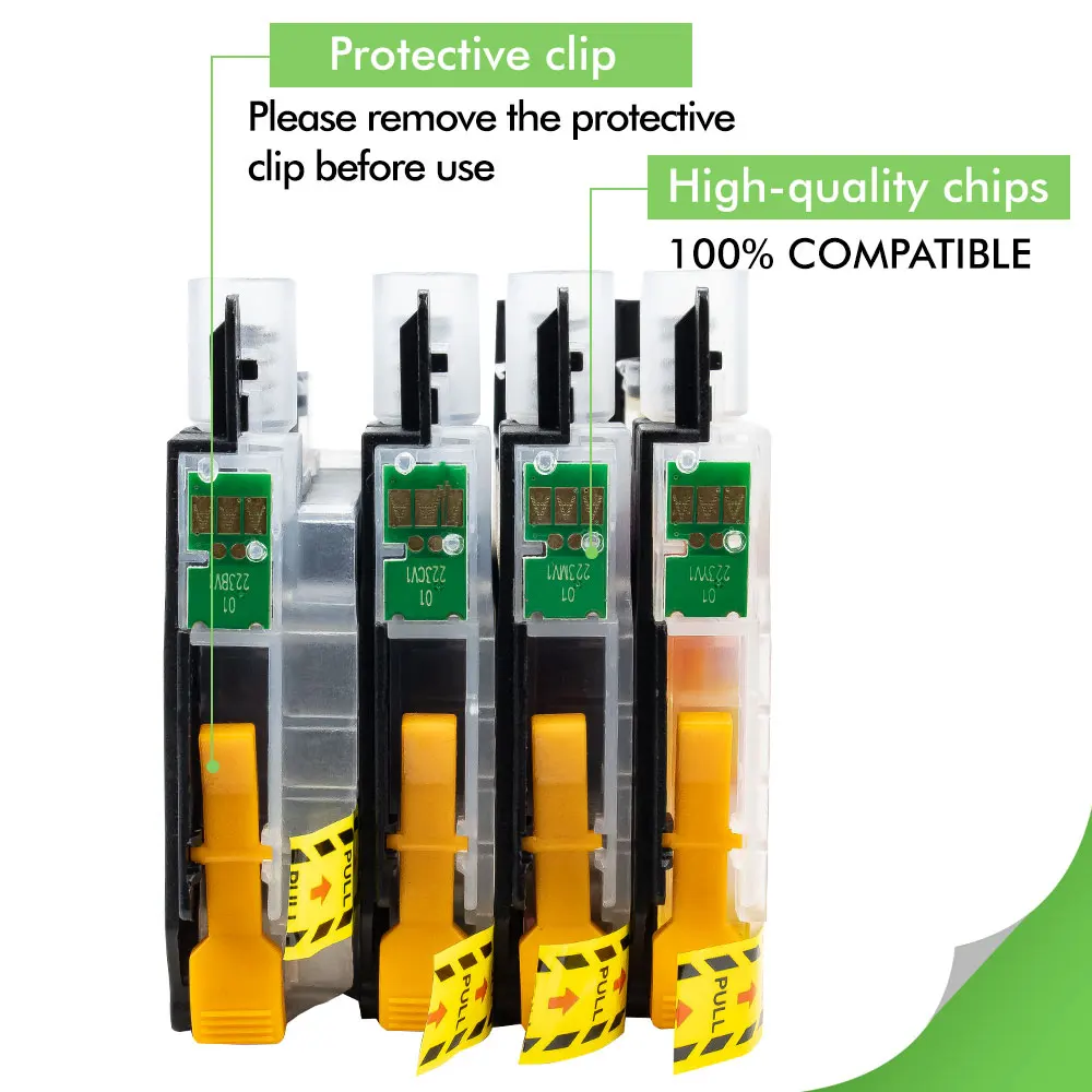 ECOWELL 1 комплект совместимый LC223 XL LC 223 чернильный картридж для Brother DCP J562DW J4120DW MFC J480DW