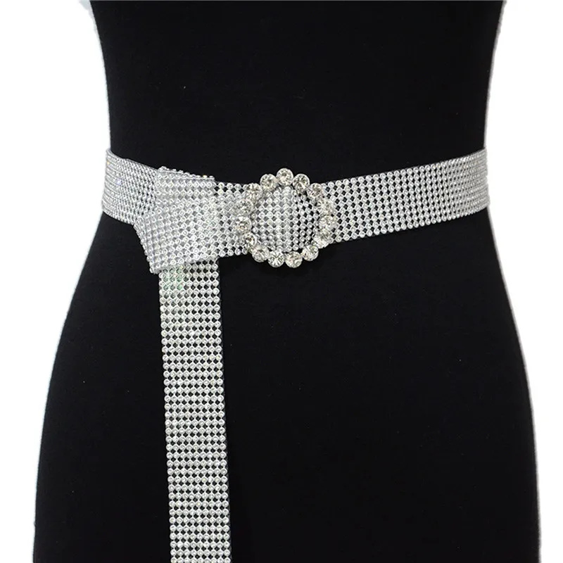 

Bright Shiny Women'S Belt Waist Chain Luxury Sweet Waist Belt 2020 Fashion Belts Full Diamond Rhinestone Crystal Belt
