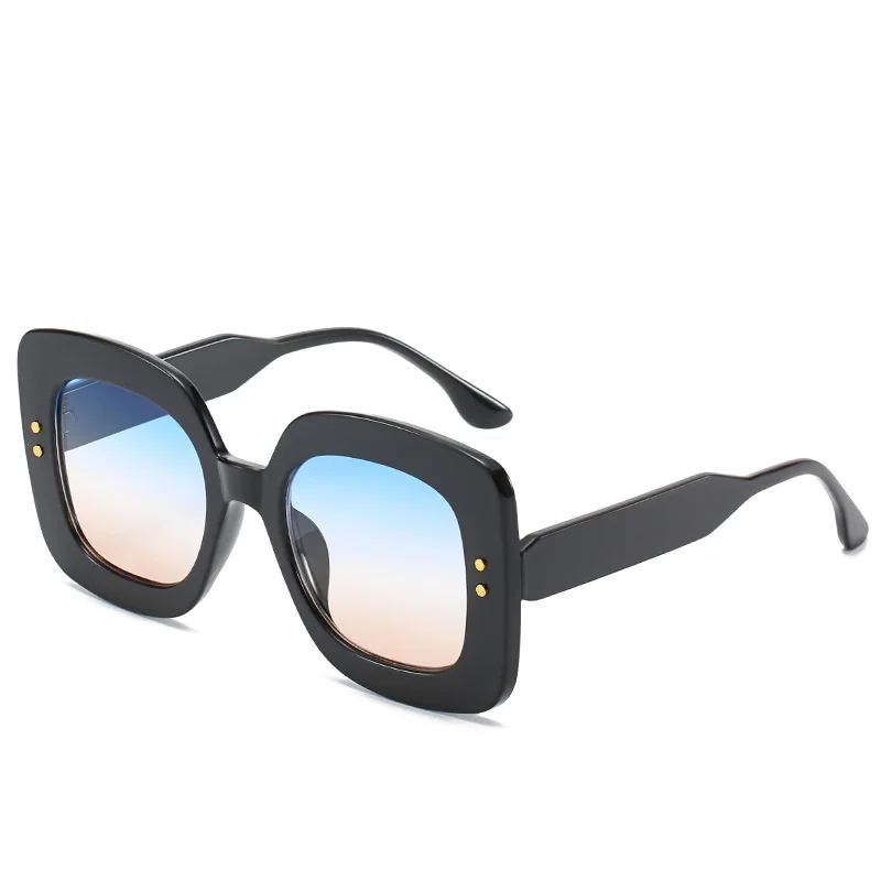 

Fashion Oversize Women Sunglasses Cool Square Frame Metal Decorations Colorful Lenses Eyewear Gafas De Sol Mujer UV400 9061