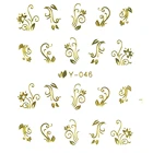 Сердце Золотые Серебряные наклейки для ногтей Переводные ногти наклейка для ногтей цветок для ногтей 3D бронзовые ногти наклейки s наклейки