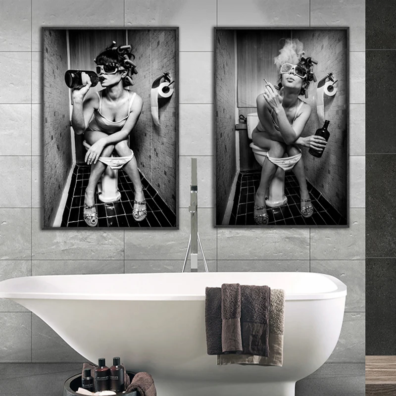 Современная черно белая привлекательная Красивая Картина на холсте для питьевой