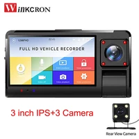 3 0 ips touch car dvr camera k13 fhd 1080p with 3 camera lens dvr dash cam video recorder detection wdr full function dvrs