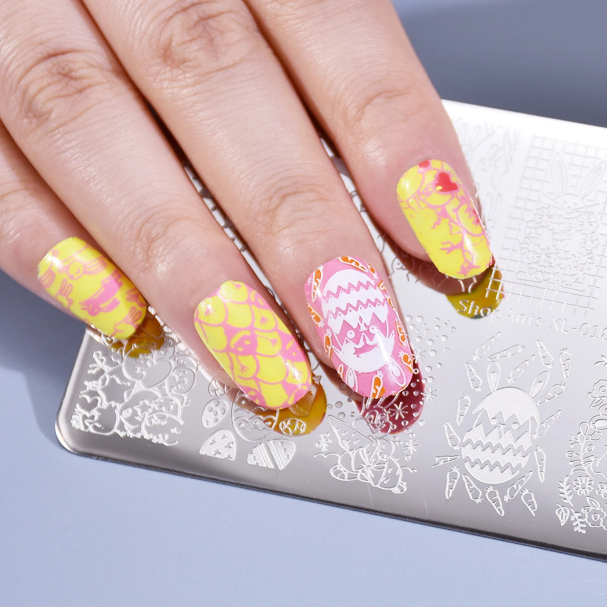 Пасхальная штамповочная пластина для дизайна ногтей милый Пасхальный кролик