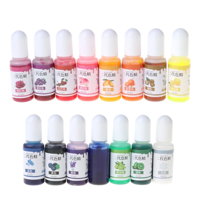 

15 Pcs/set DIY Handmade Jewelry Crafts Making Coloring Pigment UV Crystal Glue Gel Oily Solid Color Resin Dye