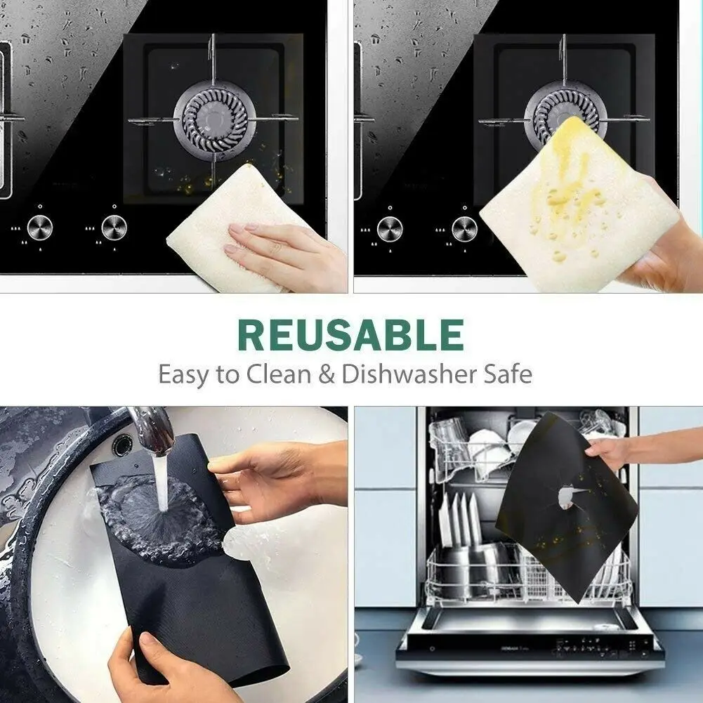 

PTFE Protector Pad Washable Anti-Oil Reusable Non-Stick Convenience Suit for Kitchen Gas Range Stove BENL889