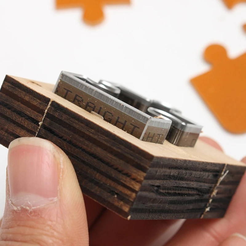 

4Pcs Puzzle Wooden Die Cutting Leather Mold Jigsaw Puzzle Cutting Mold Scrapbook Embossing Jewelry DIY Leather Crafts