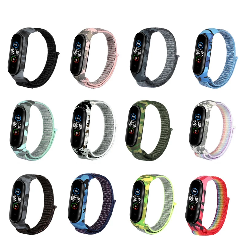 Нейлоновый силиконовый ремешок для Xiaomi Mi Band 5 4 3 спортивный сменный Miband