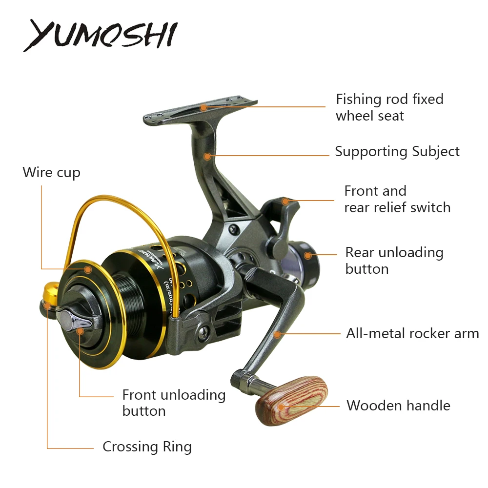 MG30-60 спиннинговая катушка с двойным тормозом металлическая левосторонняя/правая