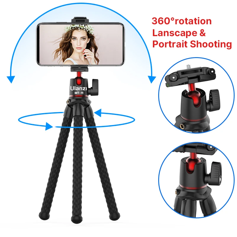 Гибкий мини-штатив Осьминог Ulanzi MT-11 штатив для смартфонов iPhone DSLR SLR-камер Gopro