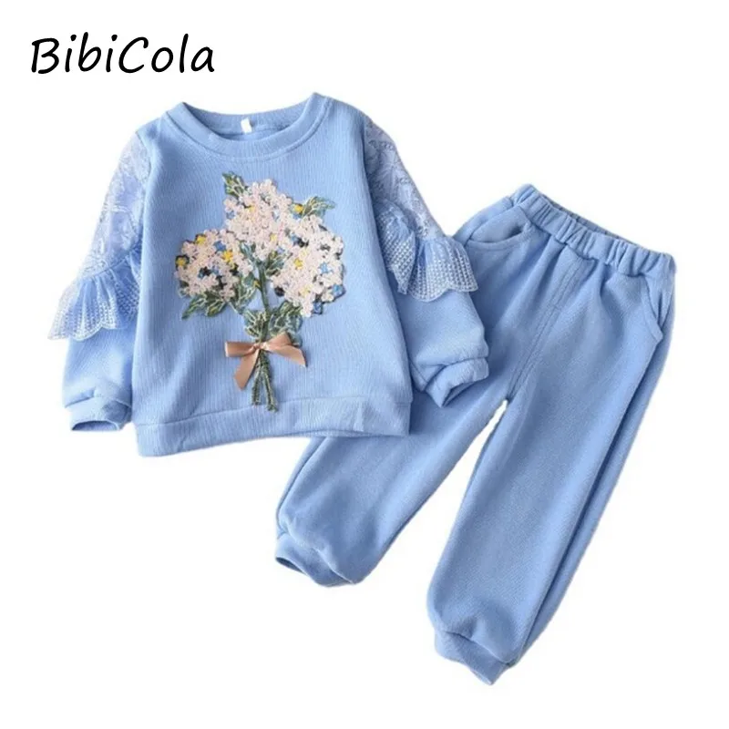 Комплект одежды для девочек BibiCola Весенняя футболка с мультяшным рисунком +