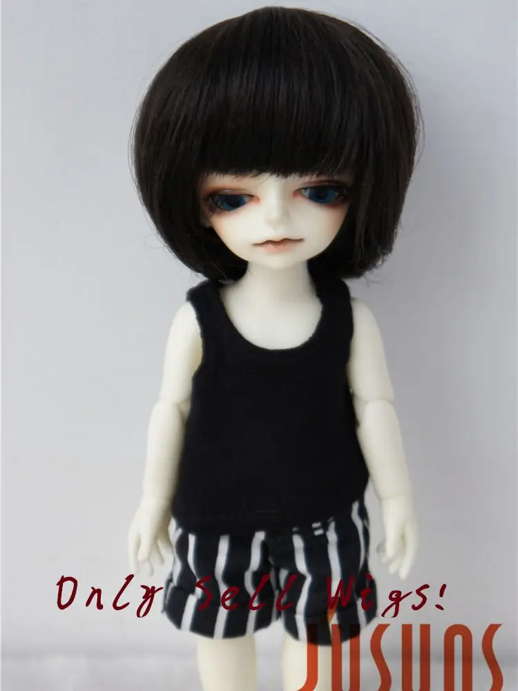 

Doll Wigs For Girls! JD025 4-5inch 11-13CM Short Round Cut Boyish & Girlish BJD Wigs Blythes Synthetic Mohair Doll Accessories