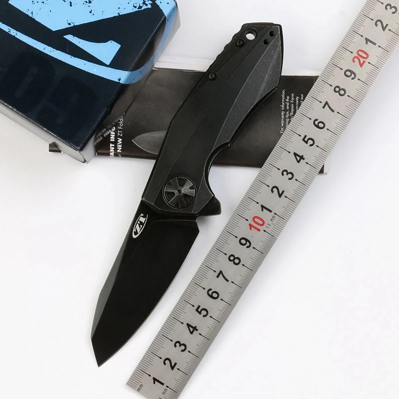 Складной нож JUFULE 0456 ZT0456 С флиппером титановая ручка шарикоподшипник для охоты