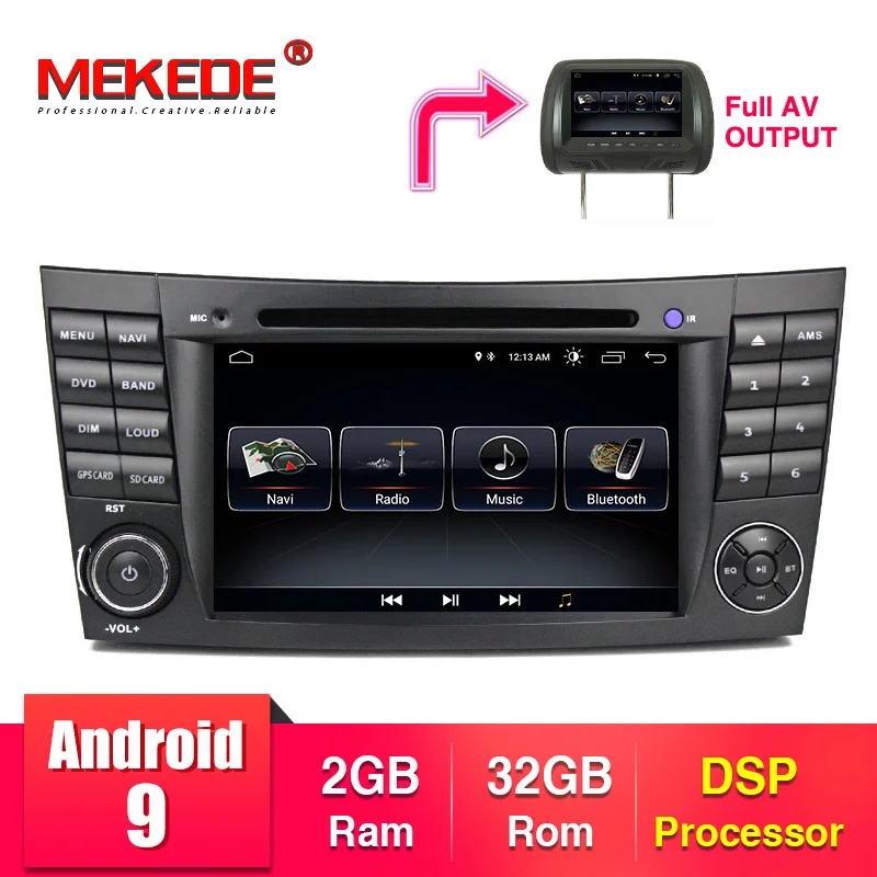 HD 1024*600 сенсорный автомобильный dvd-плеер с экраном для mercedes w211 Android 9 Мультимедиа W209 W219 3g wifi радио стерео gps DVR