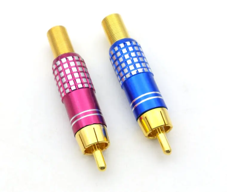 100 шт. высокое качество Золото RCA штекер припоя аудио видео адаптер Разъемы|video