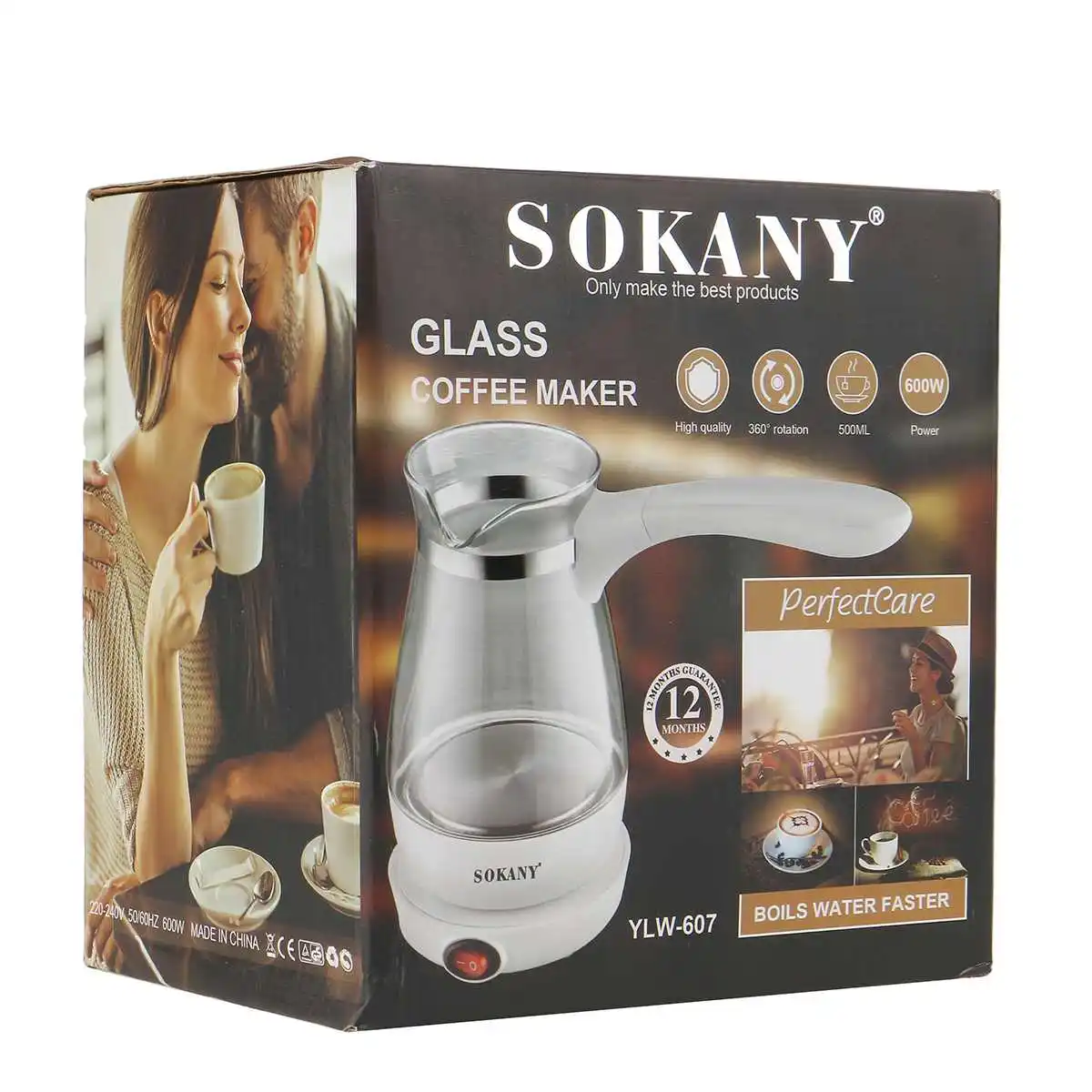 

SOKANY Electric Coffee Maker Pot Home Electrical Mocha Espresso Coffee Kettle Heat Resistant Portable Coffee Percolators 220V