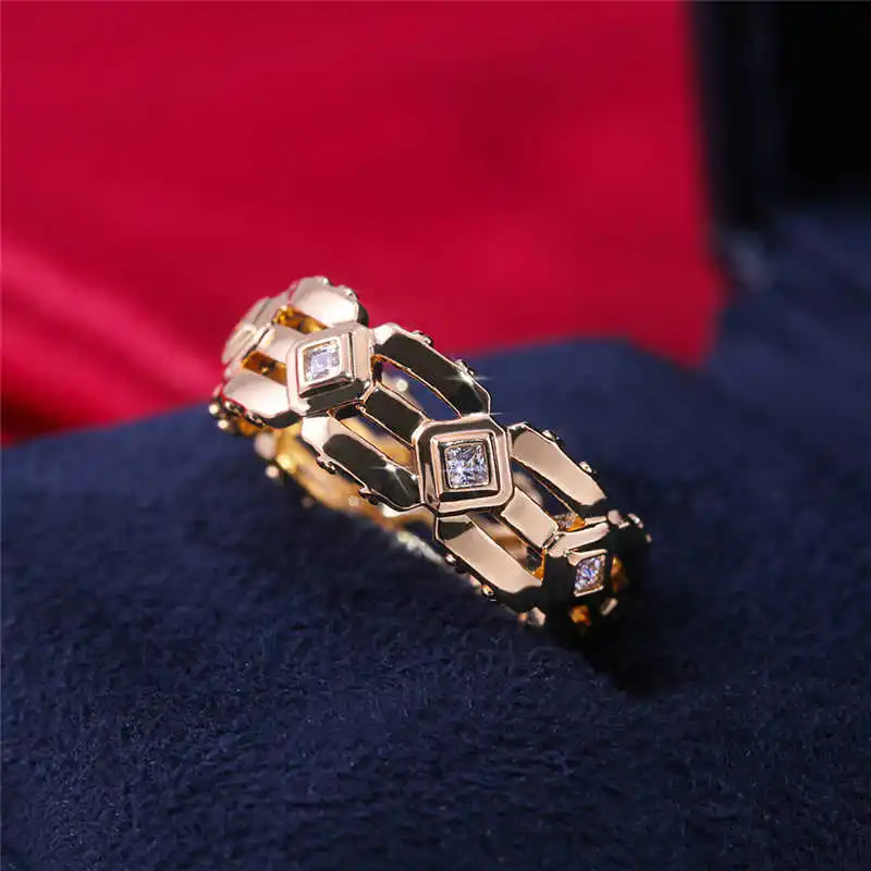 Male Big Zircon Stone Ring Fashion Silver Color/Rose Gold Wedding Jewelry Luxury Party Rings For Men | Украшения и аксессуары