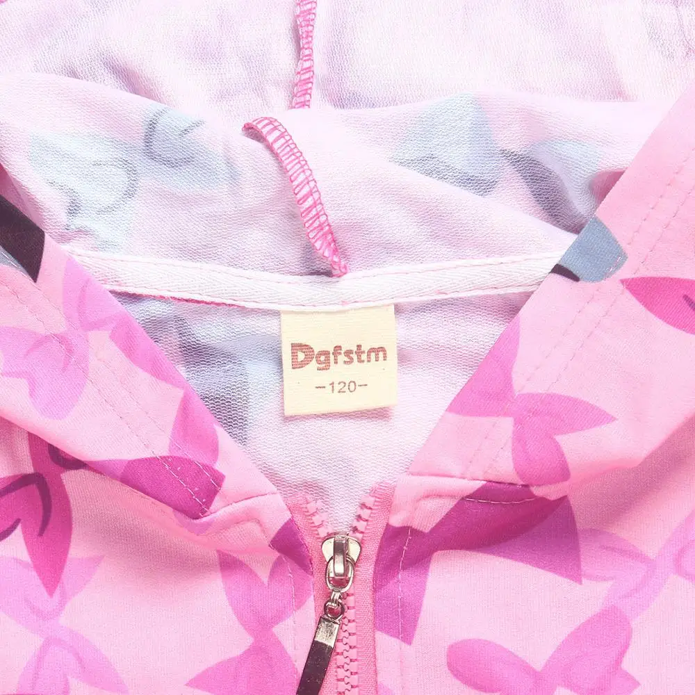 2021 Fashion Children Jacket Coat Floral Girls Zipper Hoodies Jackets Thin Outerwear Sweatshirts 4-12Y Kids Clothes |