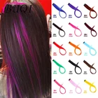 Пряди для наращивания волос BUQI, прямые, искусственные, цветные, радужные, синтетические, розовые, оранжевые, белые, фиолетовые