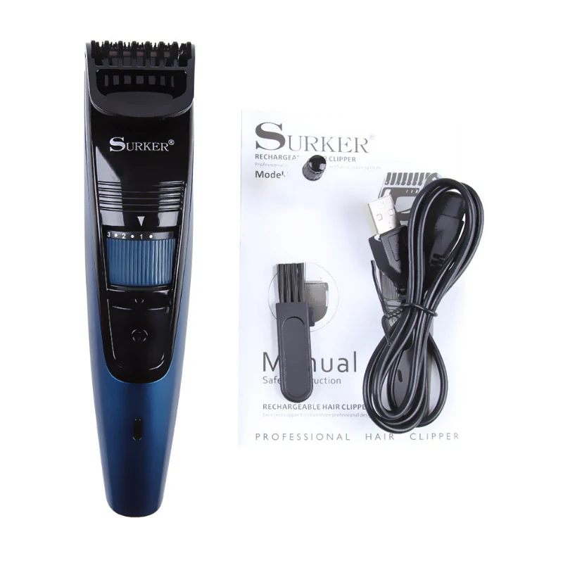 

surker professional cordless hair clipper Shaving machines USB charging Multi-stage fine-tuning Ergonomic designhair trimmer 539