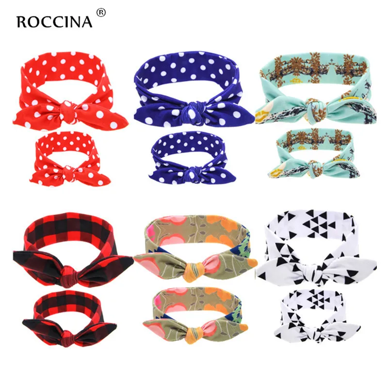

2Pcs/Set Mommy and Me Top Knots Headwrap Set Topknot Headband Mom and Me Headbands Mom and Daughter Turban Photography Props Set