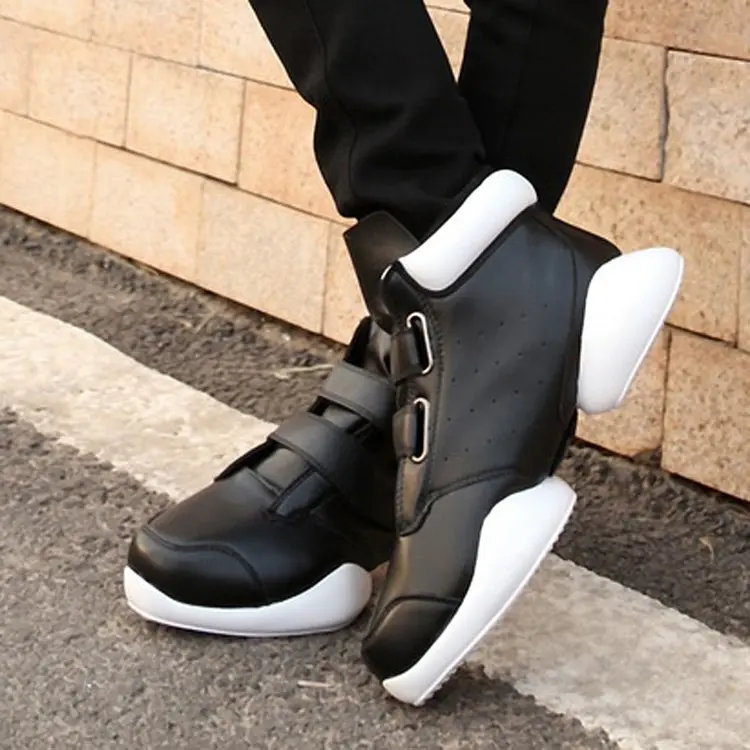 Мужские кроссовки хип-хоп уличные танцевальные высокие мужские кожаные