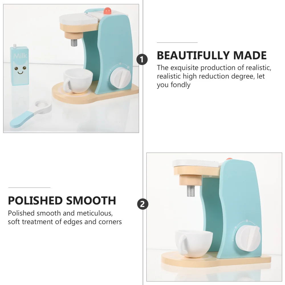 

Early Learning Coffee Maker Set Fun and Colorful Wooden for Girls Boys