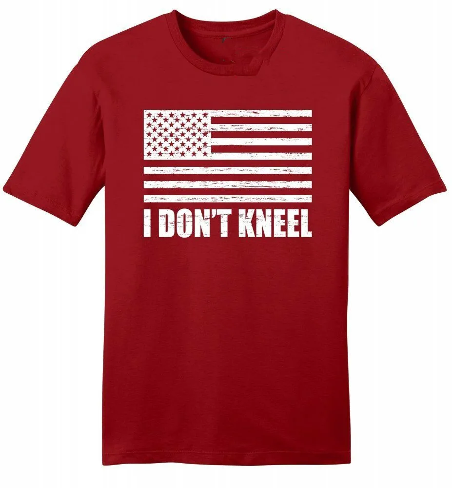 

2021 New Arrival I Don't Kneel Mens Soft T Shirt Men Political American Pride American Flag USA Summer Women Tops Tee