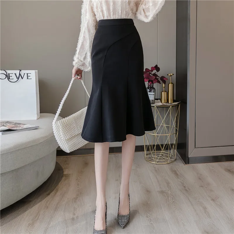 Женская юбка с оборками модная средней длины высокой талией в Корейском стиле