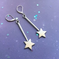 silver plated magic star wand earringsdangle earringswitch jewelry new celestial gift