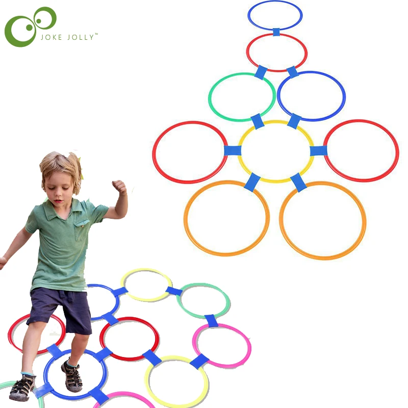 Children's outdoor games jumping grid parent-child kindergarten early education vaulting horse training ring toys WYW | Игрушки и