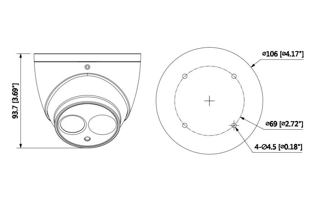 

Dahua HAC-HDW1400EM-A CCTV 4 HDCVI IR Eyeball Camera