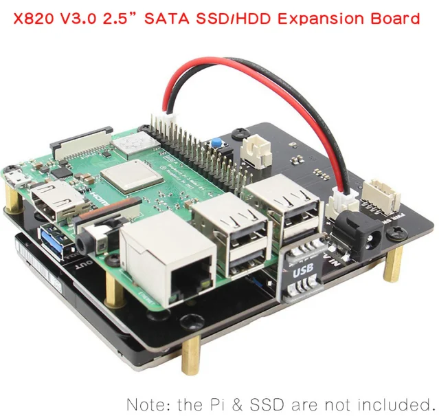 Raspberry Pi X820 2 5 &quotSATA плата расширения для жесткого диска/SSD накопителя USB 3 0 модуль