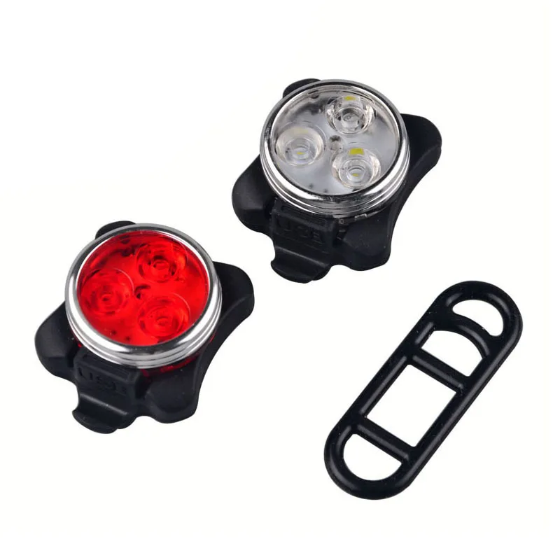 1 Set 4 Modes USB Rechargeable Cycling Bicycle Light 3 LED Head Front Tail Clip Lamp Outdoor Bike Accessories | Спорт и развлечения