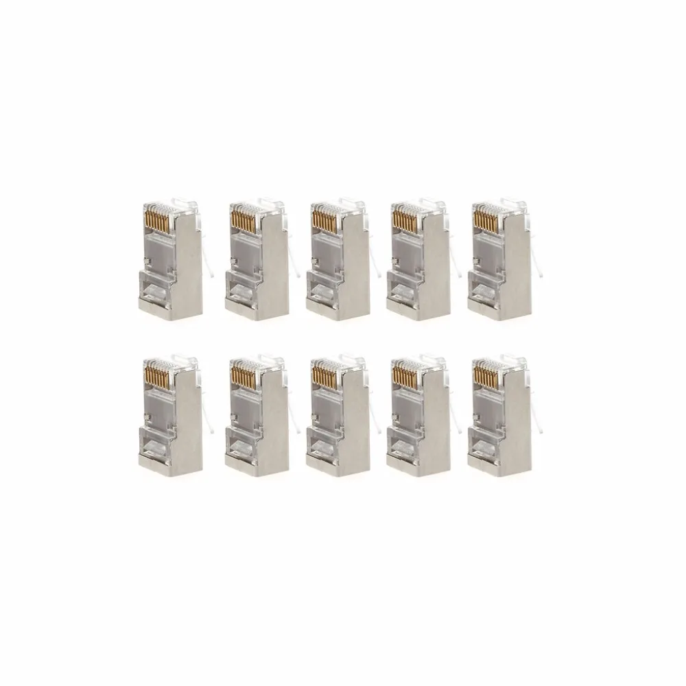 10 шт. Cat6 8-Pin RJ45 8P8C многожильный экранированный обжимной модульный разъем |