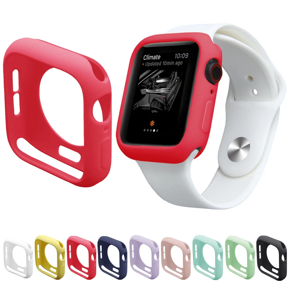 Чехол карамельного цвета для iWatch Series 4 44/40 мм силиконовый чехол ТПУ бампер защита
