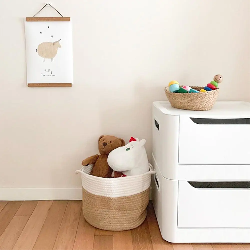 Тканые корзины для хранения Контейнер вещей красивый декор детской игрушки