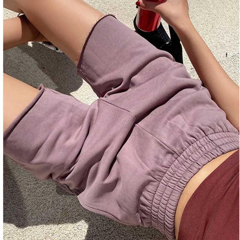 

TVVOVVIN Street Style High Waist Sports Shorts Women's Loose Straight Barreled Casual Capris Workout Korean US Girl Female MNF7