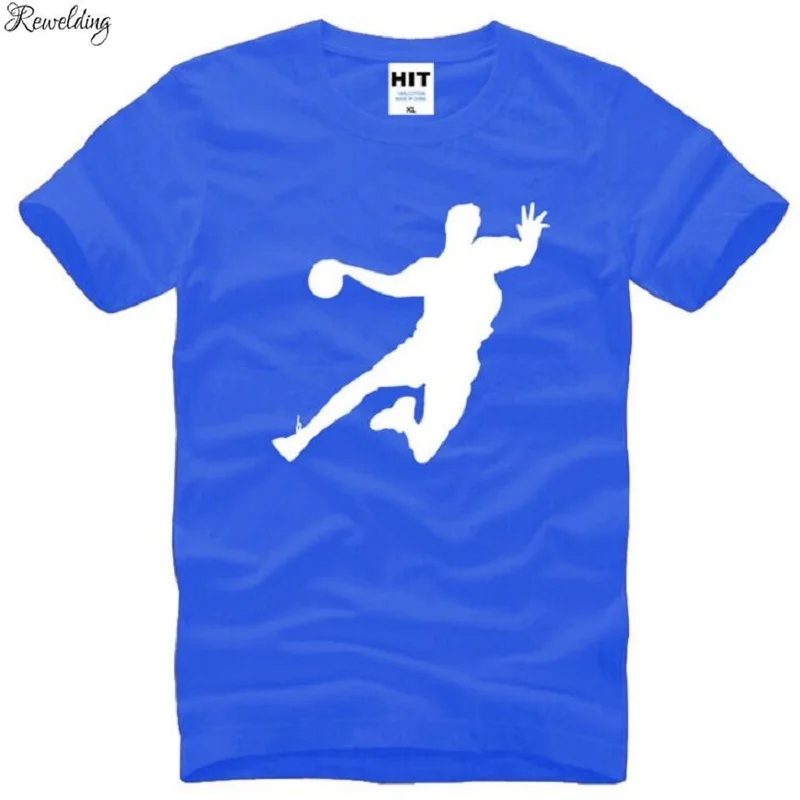 Футболка мужская с принтом гандбол модная тенниска из хлопка короткими рукавами