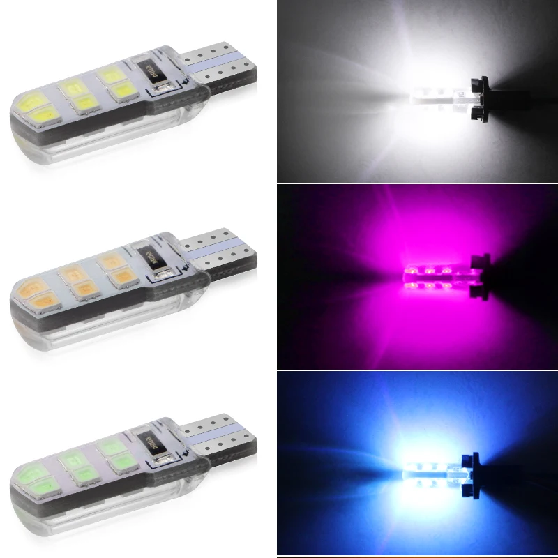 10 шт. T10 светодиодный водонепроницаемый силикагель 2835 SMD; Автомобильные светодиоды лампы 12 В Авто Canbus Клин свет номерной знак сигнальная Поворотная лампа