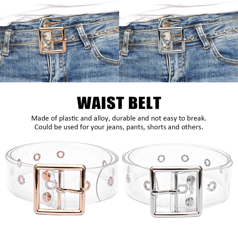 

Casual Fashion Clear Durable Dating Multifunction Shopping Daily Pants Waist Belt With Buckle For Women Adjustable Length Jeans