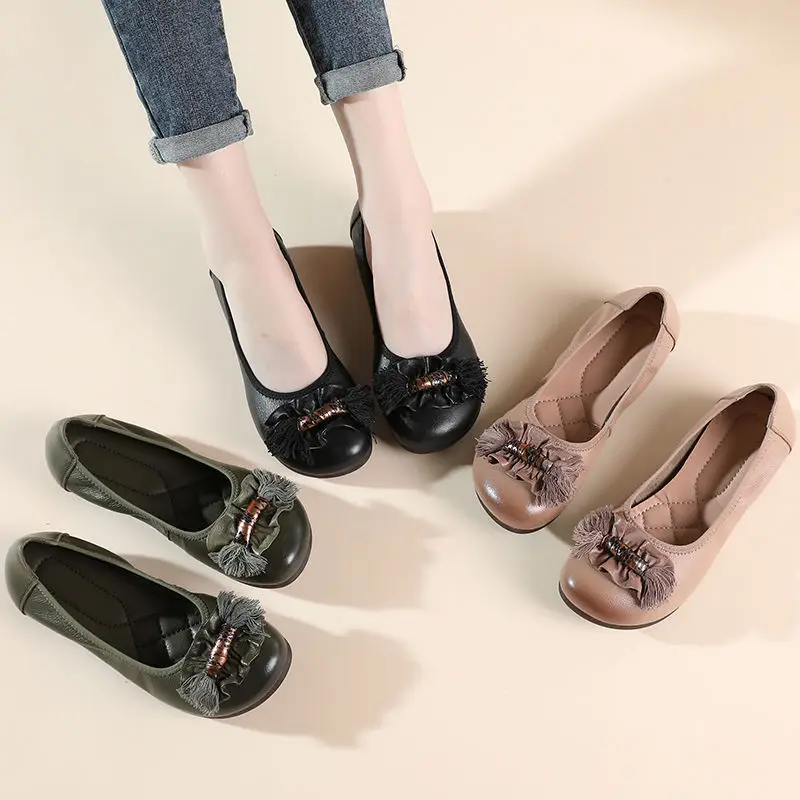 Xiuteng Plus Large Size 43 Ladies Beautiful Flats Shoes Slip On Summer Wedge Round Toe Breathable Hollow Out Large Woven Black