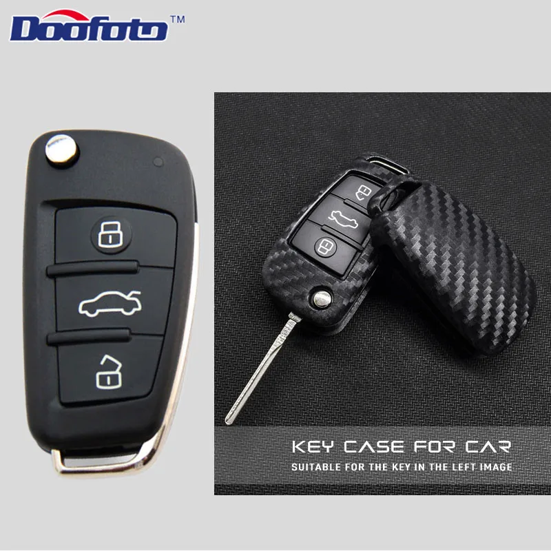Car-Styling Accessories Key Bag Carbon Fiber Car Key Case Protector Accessories For Audi TT A7 A4 A4L 8S B9 Q5 A6L A5 A8 Q3 Q7 images - 6