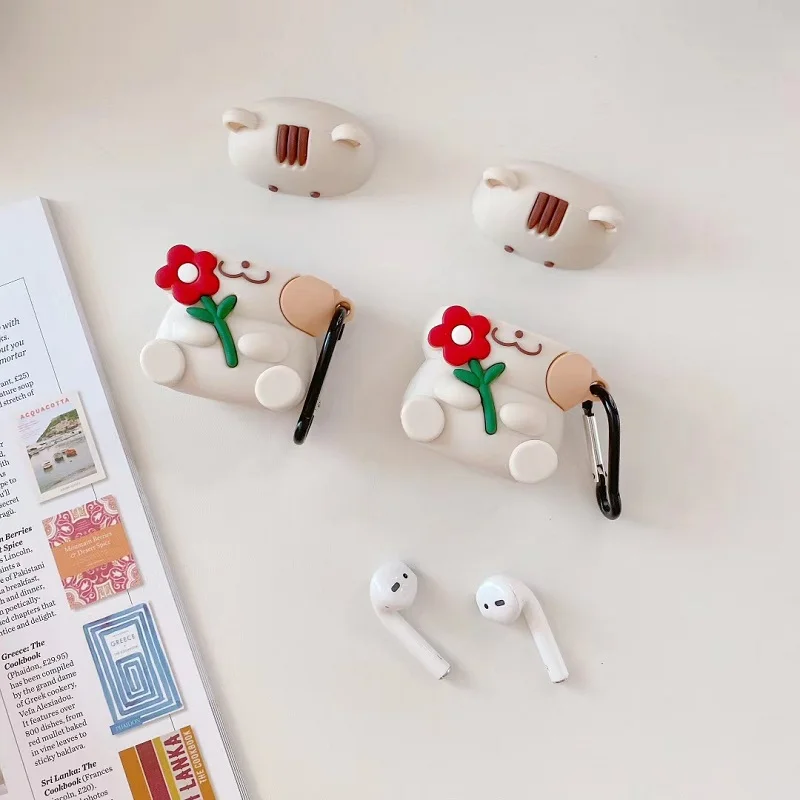 Мягкий силиконовый чехол для наушников Airpods1/2 Pro с 3D рисунком улыбающегося